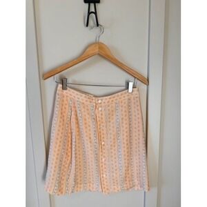 Joie Orange Blue Paisley Stripe Button Front Mini Skirt Womens Size 8 Boho